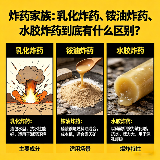 北林炸药家族：乳化炸药、铵油炸药、水胶炸药到底有什么区别？